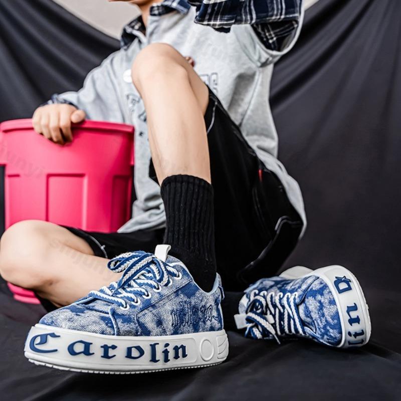 Fashion Fashion Trend Casual Thic Soled Canvas Men's Shoes 2025 New Autumn Low Top Comfortable Versatile Niche Non Slip Chunky sneakers