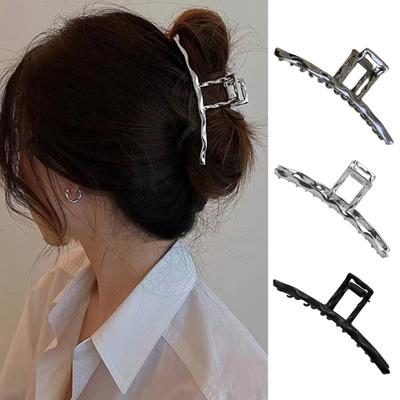 Damski pazur do włosów metalowy jednokolorowy polerowany mocny pazur antypoślizgowa dekoracja do włosów antykorozyjna z zębami chwytak do włosów narzędzie do stylizacji włosów