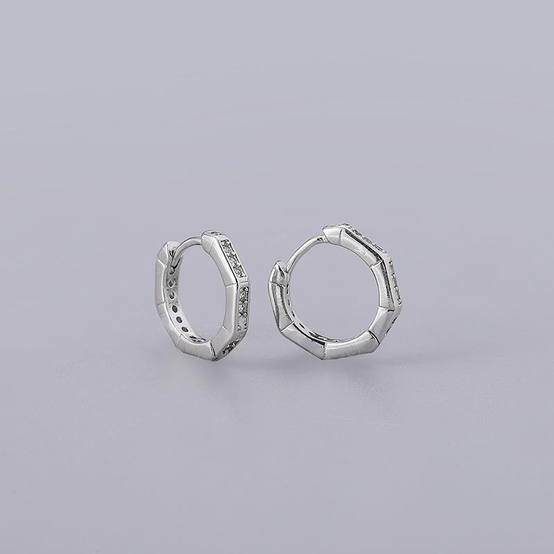 ANENJERY Women'S Fashion Jewelry Heart Circle Huggie Hoops Earrings Female Minimalist Hip Hop Ear Buckles