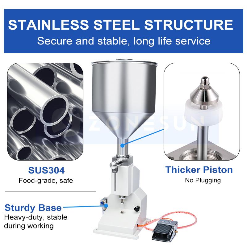 ZONESUN ZS-A02 Full Pneumatic Filling Machine for Cream Shampoo Cosmetic Paste Filler
