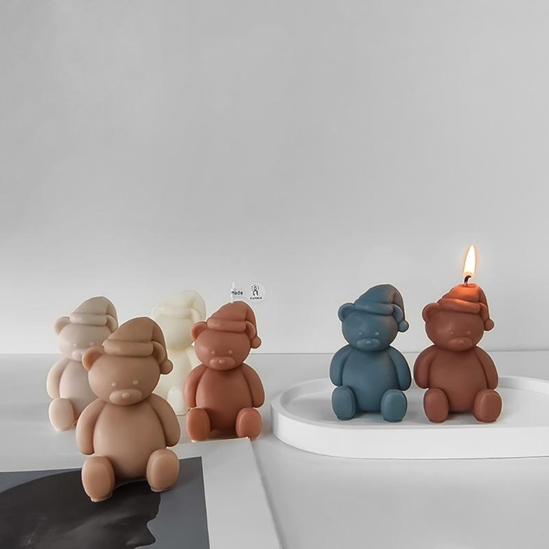 Cute 3D Cartoon Bear Silicone Mold for DIY Candle Soap Chocolate Handy Resin Decor Mould for Birthday Parties and Gifts