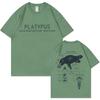 Funny Platypus Anatomy Graphic T-shirt Unisex Women Casual Oversized Short Sleeve T Shirts Unisex's Vintage Cotton T-shirts Streetwear