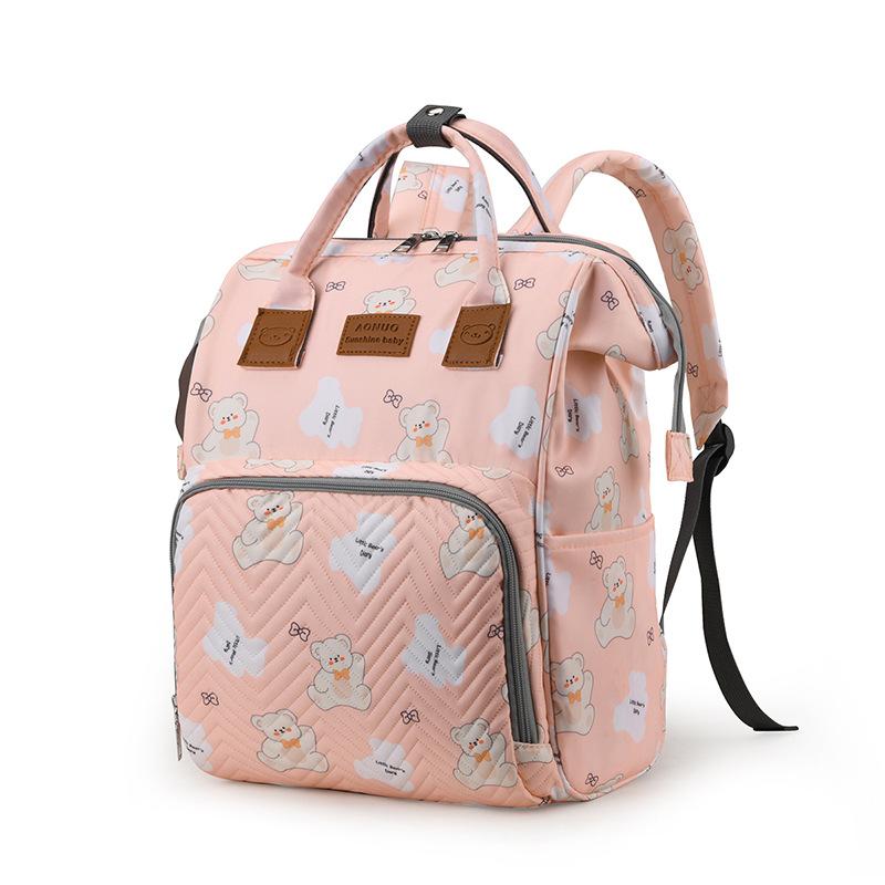 Schoolbag's New Animal Pattern Mommy Bag Can Be Carried Out, Large-capacity Mother and Baby Backpack, Multi-functional Mother Bag.