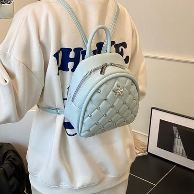 Rautenförmiger Stickfaden Damenrucksack neuer Pendler-Vielseitigkeitsrucksack Mini-Schulranzen