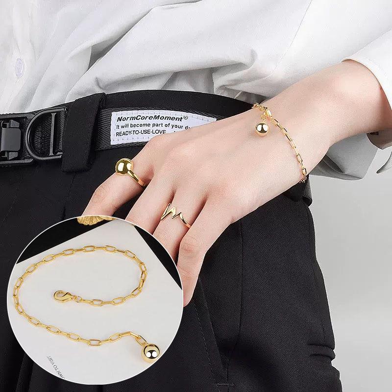 Korean Style S925 Sterling Silver Geometric Cutout Bracelet: Women's Retro Hong Kong Style Bangle