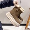 Retro velvet thickened thick-soled small snow boots, new winter heightening warm Birkenstock cotton shoes