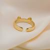 Cute Playful Cat Ear Ring, Student Simple Copper Animal Cat Claw Ring Opening Adjustable