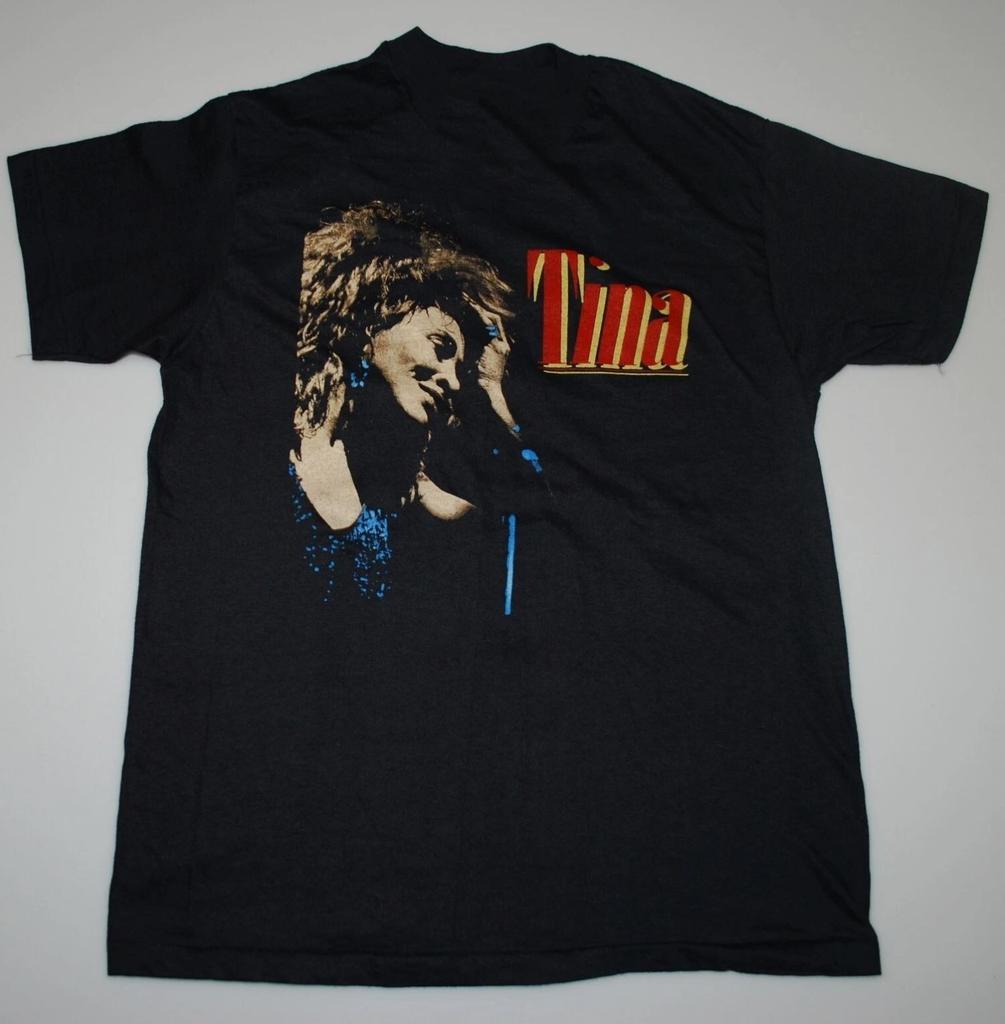 1985 Tina Turner Singer Private Dancer Tour Cotton Black Men S-45XL T-Shirt