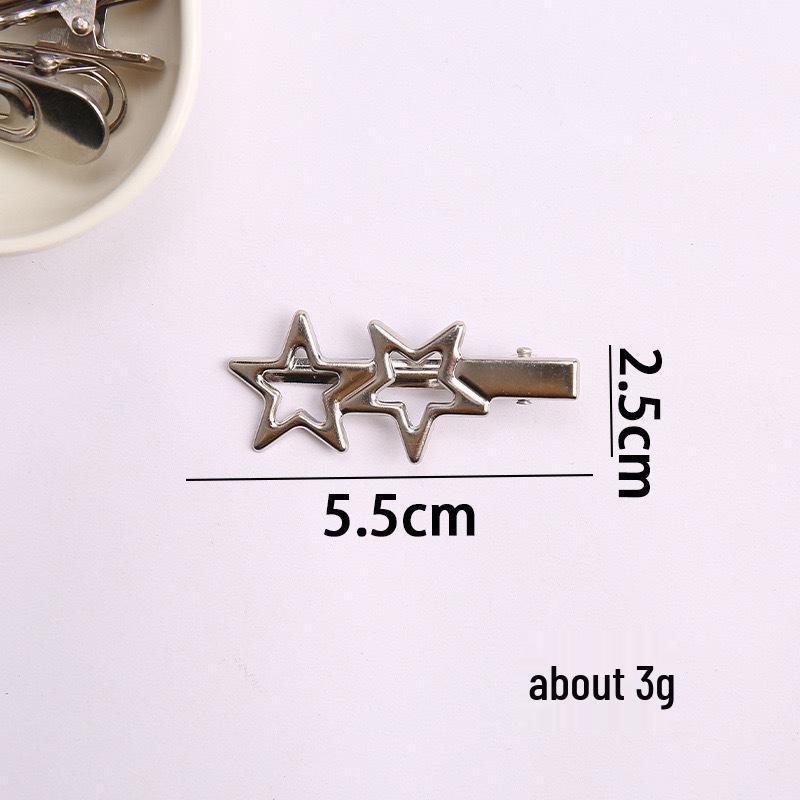 Korean Y2K Silver Side Bangs Duckbill Clip - Women's Sweet Hair Accessory