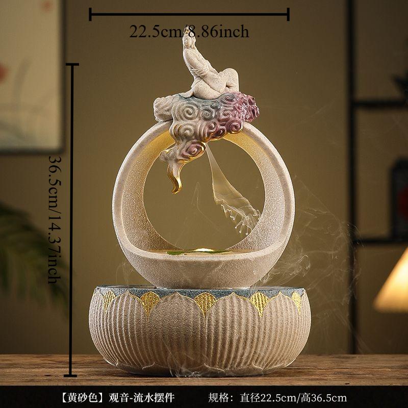 Chinese Zen-style Flowing Water Ornament, Desktop, Circulating Water, Living Room, Entrance Hall, Office, Attracting Wealth