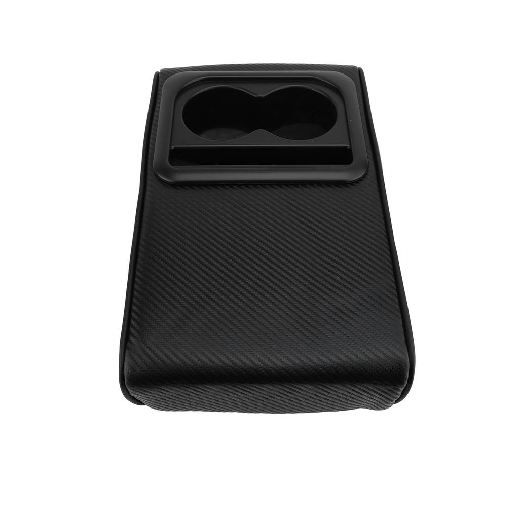 Car Center Console Armrest Pad Faux Leather with Cup Holder   Fit Arm Rest Cushion for Cars SUVs Trucks