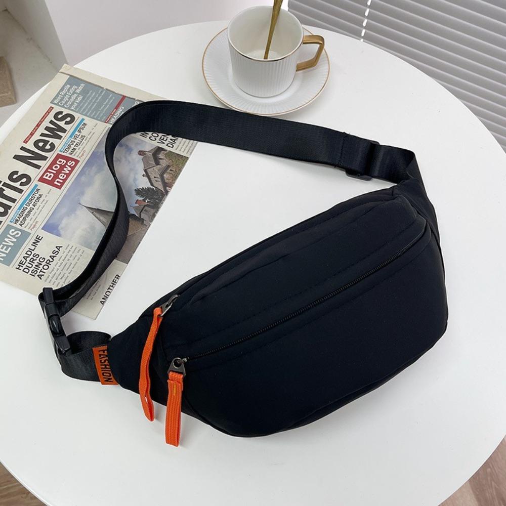 Multi-pocket Nylon Waist Bag Adjustable Shoulder Strap Diagonal Shoulder Bag Men Chest Bag  Male