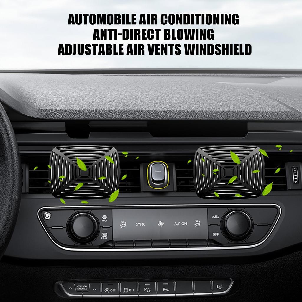 Vehicle Ac Vent Deflector 2 Pieces Car Air Vent Wind Deflector Detachable Vehicle Outlet Anti-Direct Blowing Baffle Automotive