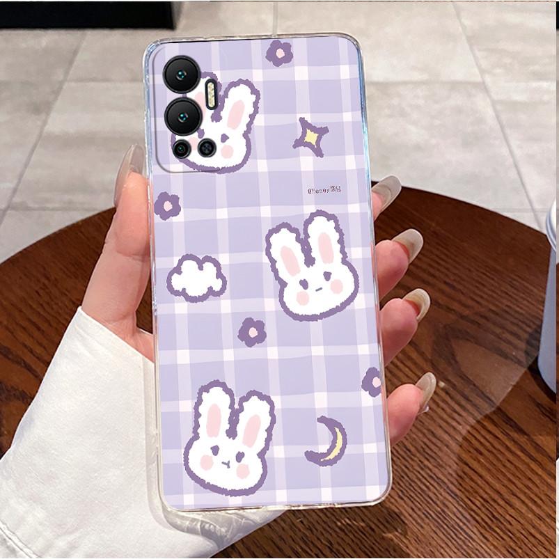 For Infinix Hot 12 Pro Play 12 i Phone Case Cute Rabbit Clear Silicone Back Cover For Infinix Hot12 12Pro 12Play 12i Bumper Capa