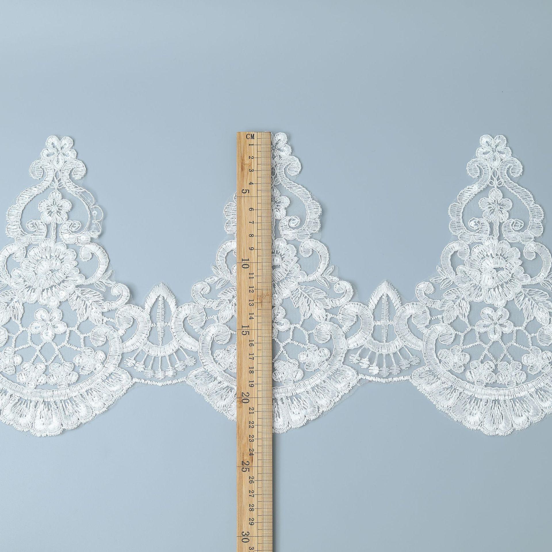 

Car Bone Lace Eyelash Lace Wedding Dress Children S Clothing Hanfu Women S Clothing Mother Clothing Accessories White/width 23CM