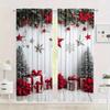 Christmas Tree and Star-patterned Printed Curtains   Christmas Decorations   Home Decorations   Room Decorations