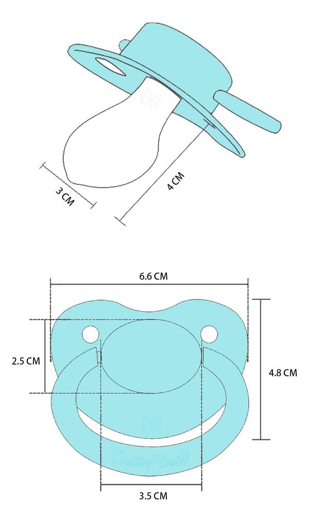 CutiePlusU Adult Large Pacifiers Dark Rose and Aquamarine (3-Pack) - Purple, Red,