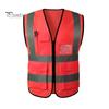 Arbeidsvest Herre Dame Refleksvest V-hals Ermeløs Glidelåslomme Pustende Nattsikkerhetsvest