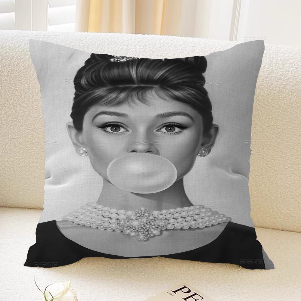 Audrey Hepburn Pillow Gift Home Office Decoration Bedroom Sofa Car Cushion Cover Case 45x45