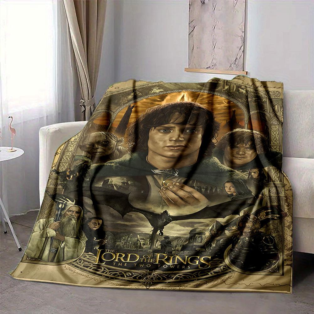 1pc Lord of the Rings Blanket Lightweight Flannel Throw For Sofa, Bed, Travel, Livingroom, Office, Couch, Chair, And Bed