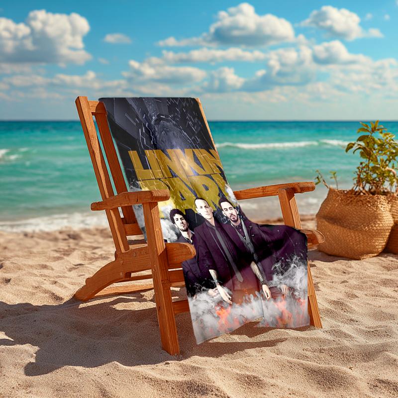 1pc Linkin Park2 Beach Towel, Comfortable and Thick, and Swimming/Bath/Picnic/Camping Towel, Suitable for Seaside Beaches
