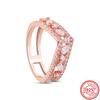 925 Sterling Silver Rings for Women Original Infinity Love Heart Engagement Wedding Ring Rose Gold Zircon Luxury Jewelry Gift