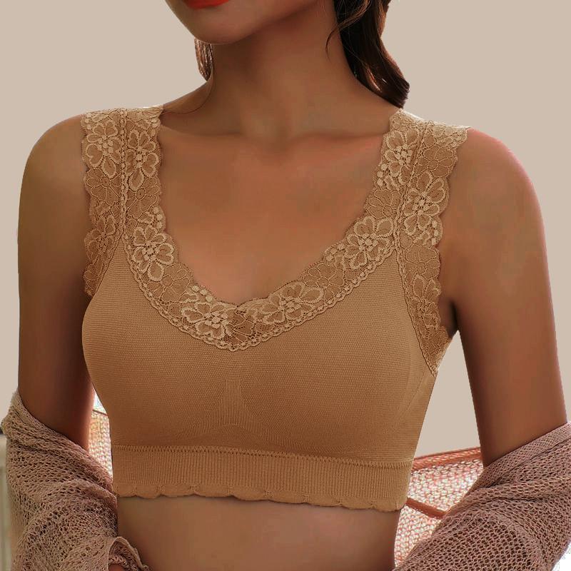 

Женская мода, кружевные топы без косточек с цветочным краем, топы без косточек с v-образным вырезом, топы без рукавов, укороченный топ, бюстгальтер, женский жилет-бретелька, бюстгальтер с красивой спинкой One size бежевый