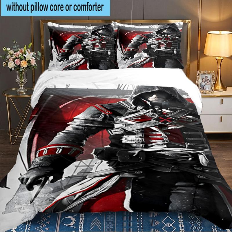 3PCS Assassin Bedding Set,Including 1pc Duvet Cover And 2pcs Pillowcases Perfect for Bedroom, Dormitory, Large size Fan Christmas gift