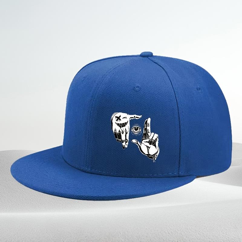Fashionable Street Style Cool Open Hands Eyes Pattern Printed Baseball Cap Flat Brim Hat