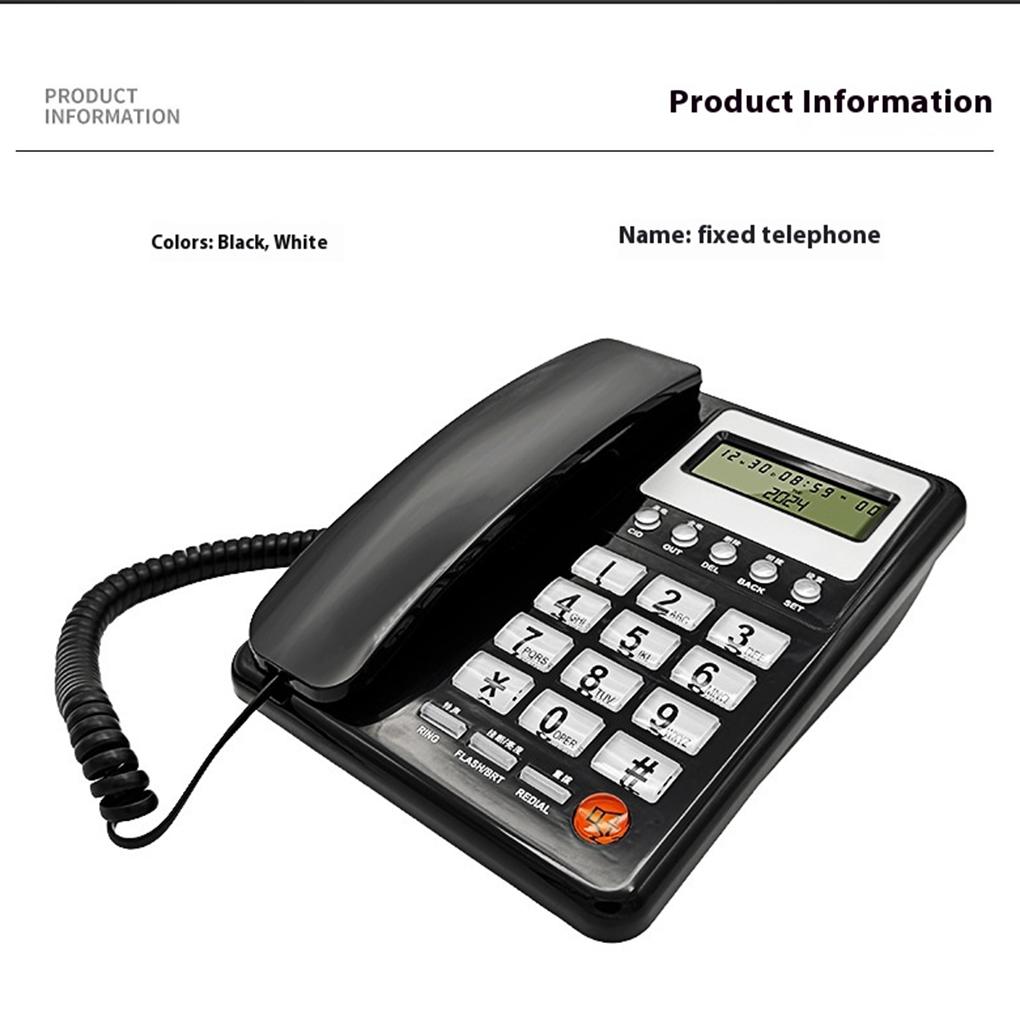 Corded Landline Phone Time And Date Display For Effective Office Communication Desk Corded Telephone With Display