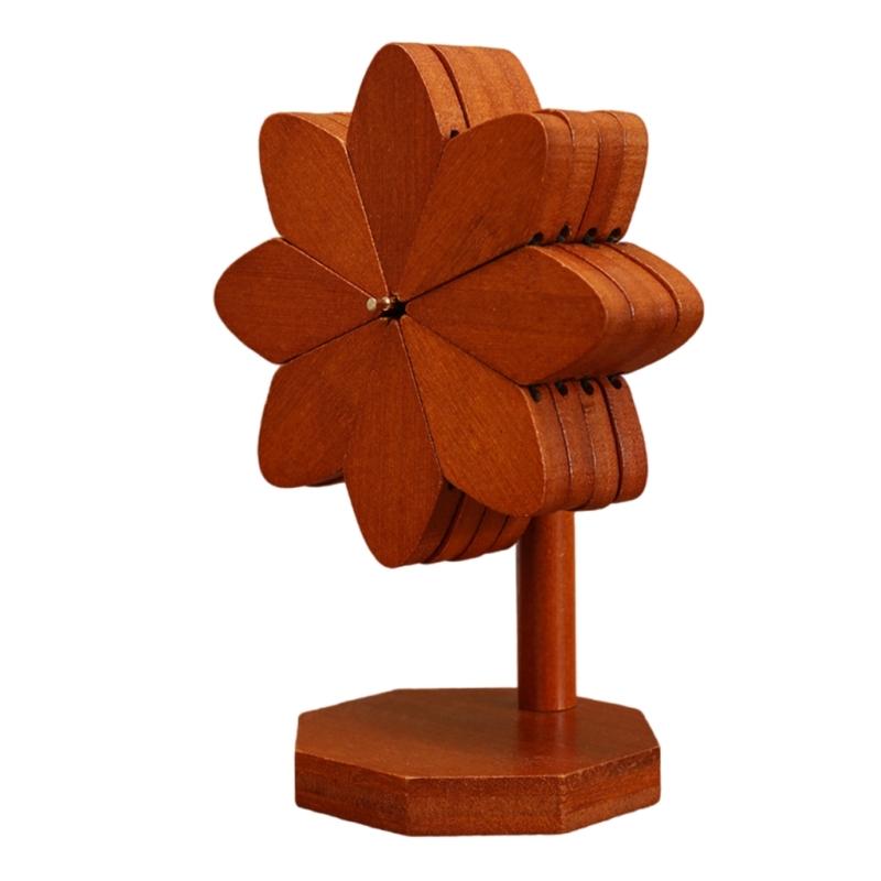 Heat Resistant Wooden Trivet Set Countertop Protectors Natural Wood Pinwheel Shape Placemat For Hot Dishes Pots Pans