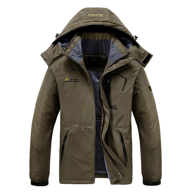 New Autumn and Winter Men's Clothing Jacket, Piled, Thickened and Fattened, Plus Size Warm, Windproof and Waterproof Mountaineering Suit