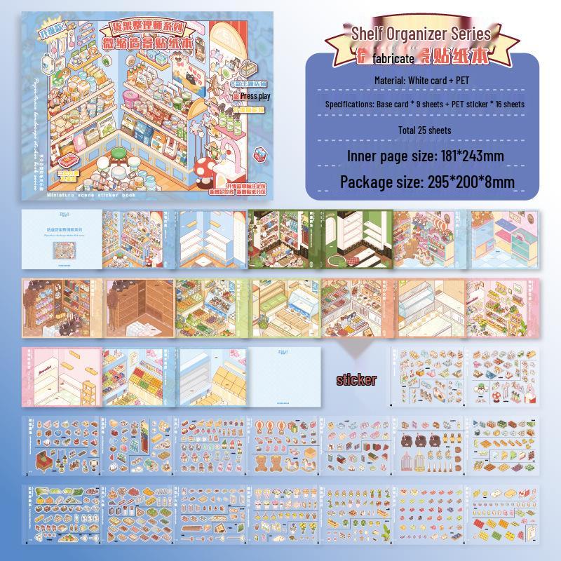 3D Sticker Book: Miniature Scene Diorama Organizer - 25 Sheets