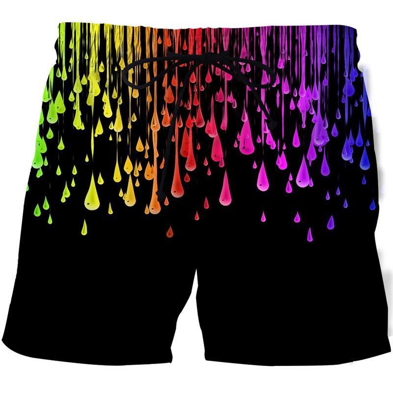 Men's Summer Beach Health Fabric Black Stretch Casual Ordinary 3D Printed Shorts Men Skull Cartoon Trousers