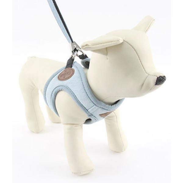 Dogeye Welpen-Denim-Geschirr + Leine Set, hellblau