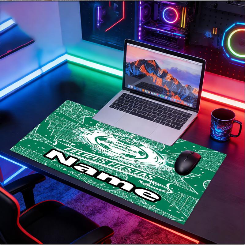 Custom Name Personalized Club Santos Laguna Pattern Mousepad, Laptop PC Desk Mat, Decorative Desk Mat for Home Keyboard Pad Gift