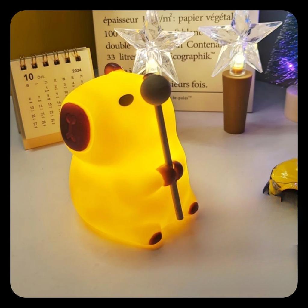 Cute Pet Capybara Night Light Cartoon Bedside Bedside Bedroom Light Cute Dimming Sleep Dimming Sleep Cute LED Bedroom