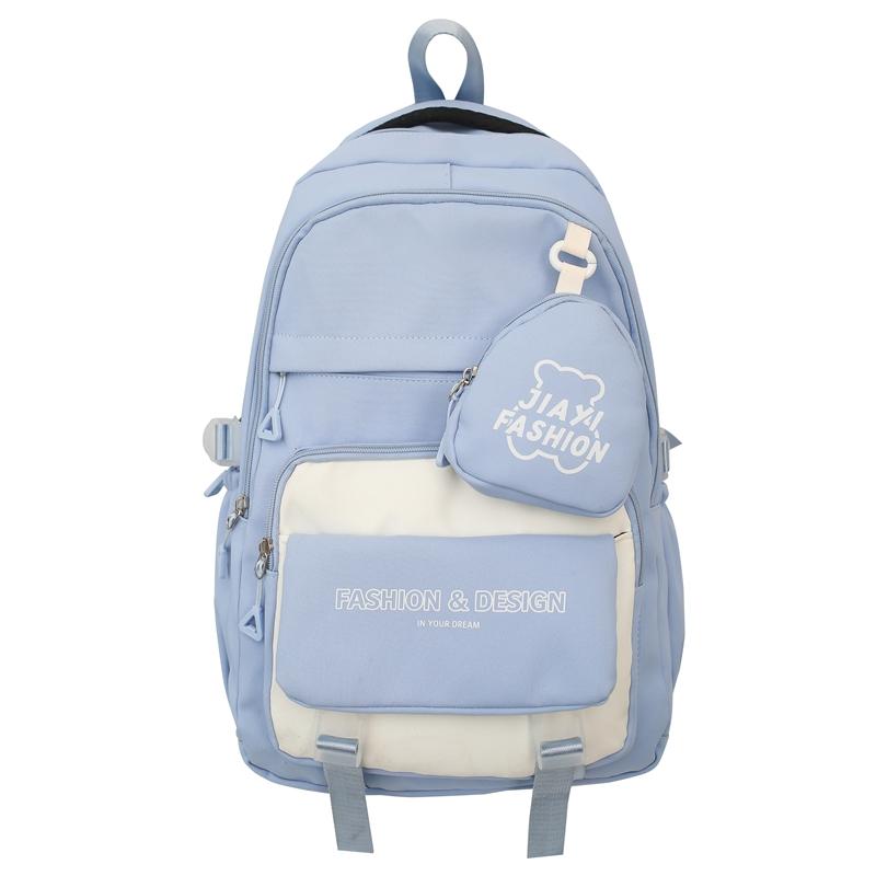 Цветной блок школьная сумка студенческий рюкзак в стиле колледжа женский рюкзак — фото 21