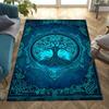 Celtic Tree of Life Plush Area Rug - Non-Slip, Fade-Resistant Carpet for Living Room, Bedroom, and Game Areas - Soft Polyester