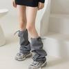 Harajuku Cargo Leg Cover with Adjustable Drawstring Motorcycle Punk Baggy Footless Socks Leg Warmer Gaiters for Women