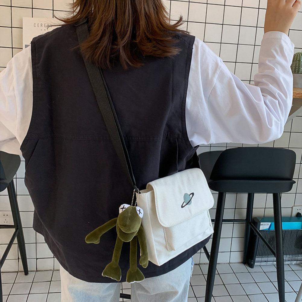 Pánská a dámská plátěná taška přes rameno Jižní Korea vyšívaná taška Star Postman Bag