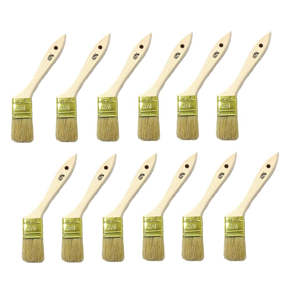 Hakeichi Practical White Pig 12 Pieces Oil-Based Brush, Bristle, 40mm,
