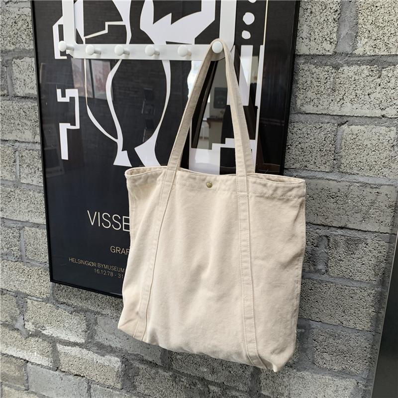 

Canvas Bag New Korean Version Spring and Summer Large Capacity Single Shoulder Wash Water Material Artistic Canvas Shopping Bag Tote Bag Commuting Bag белый
