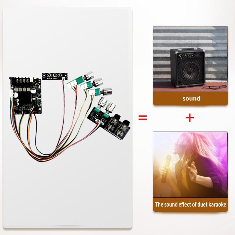 2.0Channel 50W+50W Power Amplifier Board Wirelessly Microphone and Sound Module