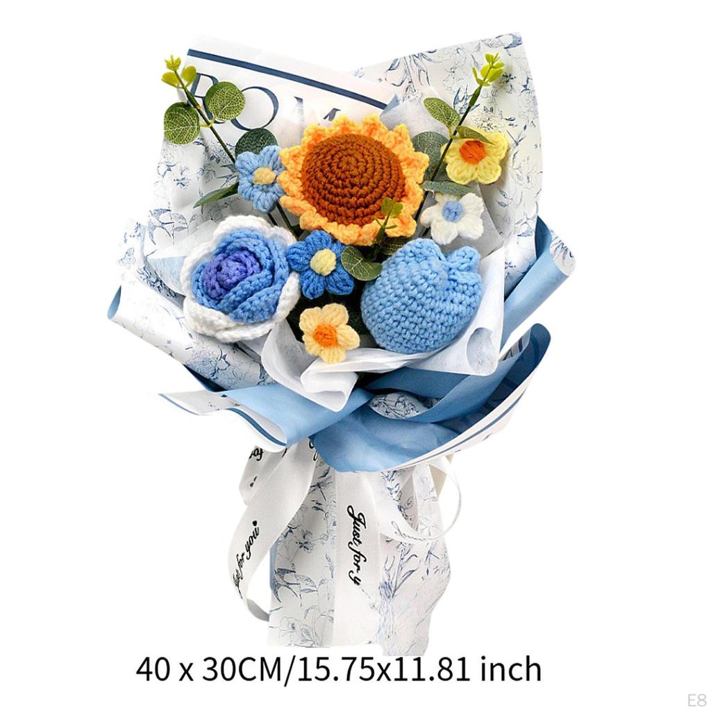 Färdig Virkad Bukettändar Kreativa Konstgjorda Blommor Hand för Festival Tacksägelsefest