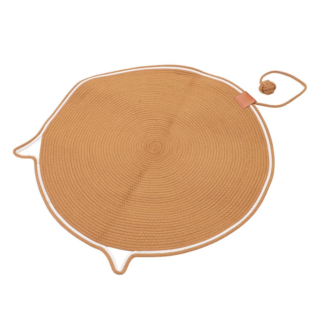 Cat Scratcher Mat 80cm Cotton Rope Protect Furniture Sturdy Round Cat Scratcher Pad with Ball Toy fo