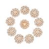 10PCS DIY Craft Hat Accessories Flower-shaped Pearl Button Headwear Clip Rhinestone Buttons Pearl Hairpins