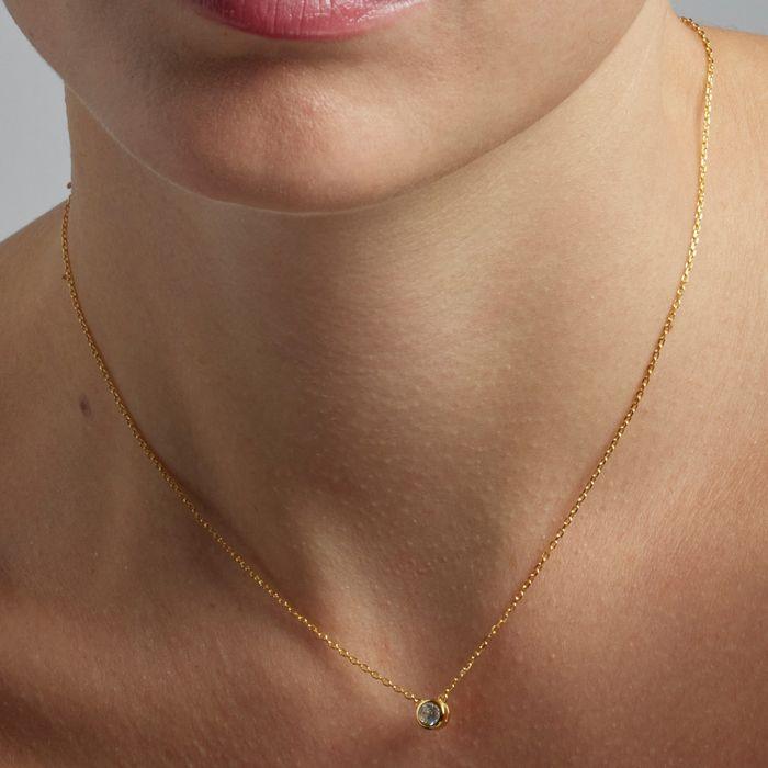 Boucles d'oreilles Luxenter en argent 925 et zircon brillant finies en or jaune 18 carats - Oris