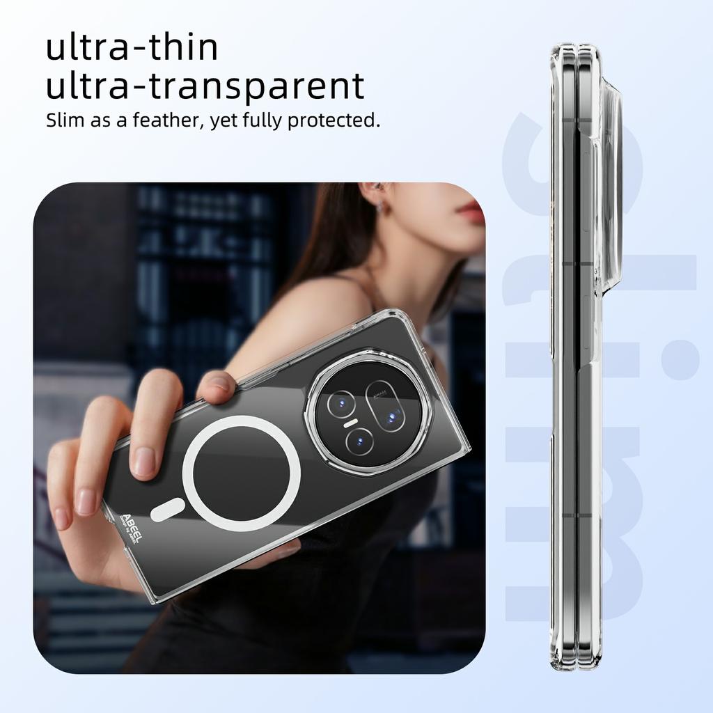 ABEEL For Honor Magic V5 5G Magnetic Case Clear PC Anti Scratch Phone Cover
