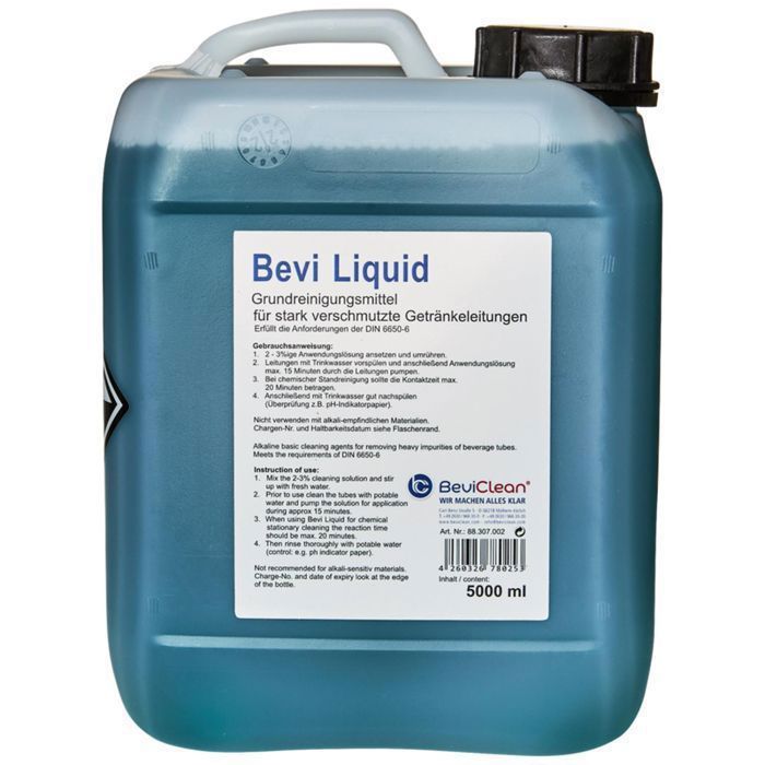 Produit de nettoyage - ICH-ZAPFE.DE - Bevi Liquid - Bidon de 5L - Formule alcaline - Élimine les dépôts tenaces